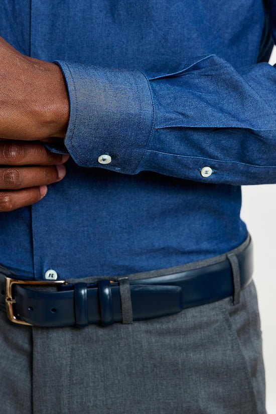 Denim Casual Long Sleeve Shirt Rinse - View 4