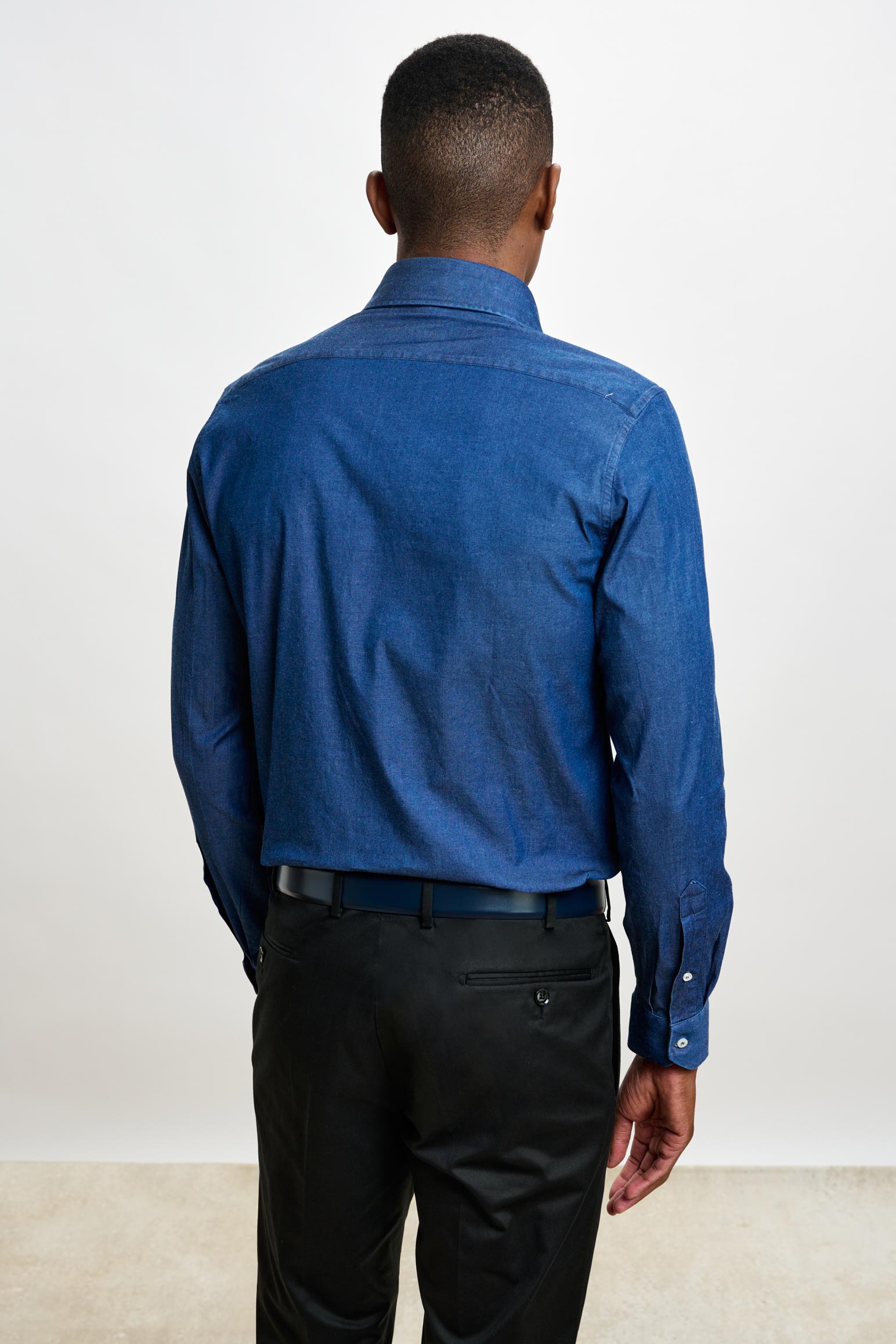 Camisa Denim Casual Manga Larga Piedra – Scabal1