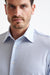 Light Steel Blue Cotton Piquet Casual Shirt - View Two