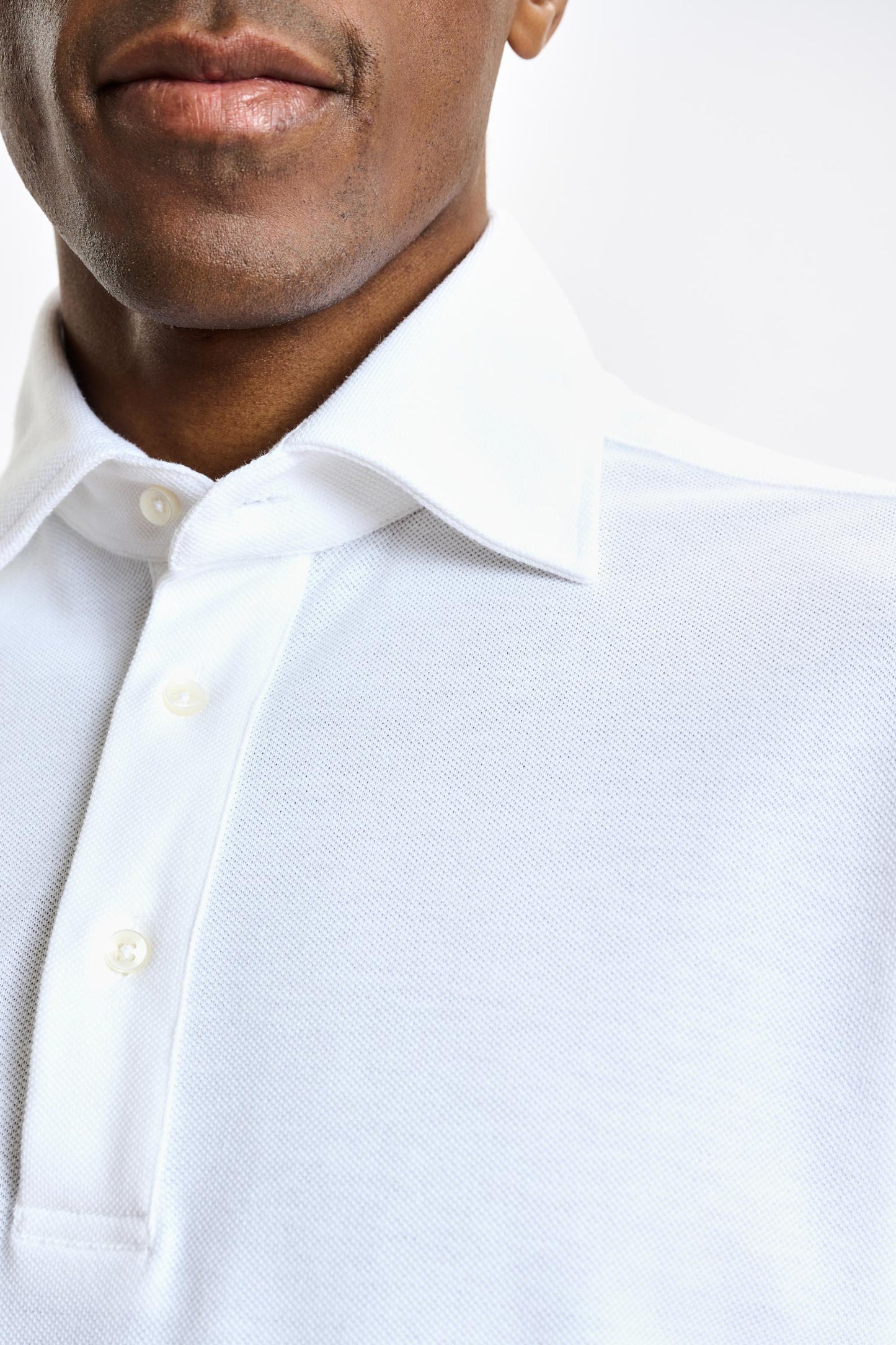 Baumwoll-Piquet-Poloshirt Weiß