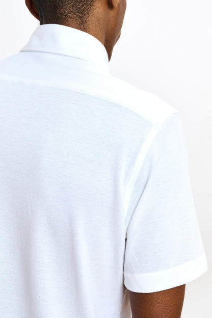 Cotton Piquet Polo Shirt White - View 4