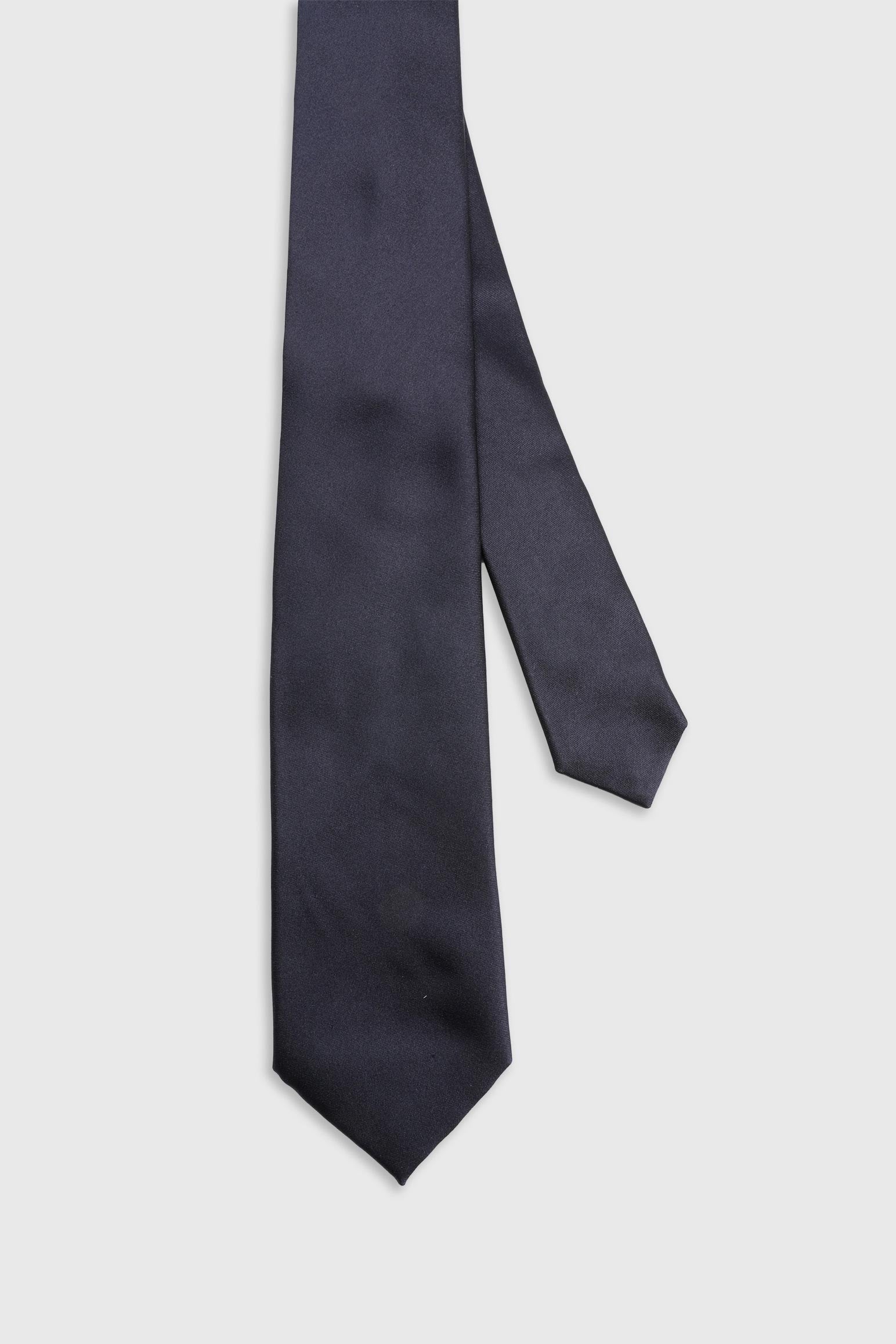 Silk Satin 7 Fold Tie Midnight Blue - View 1