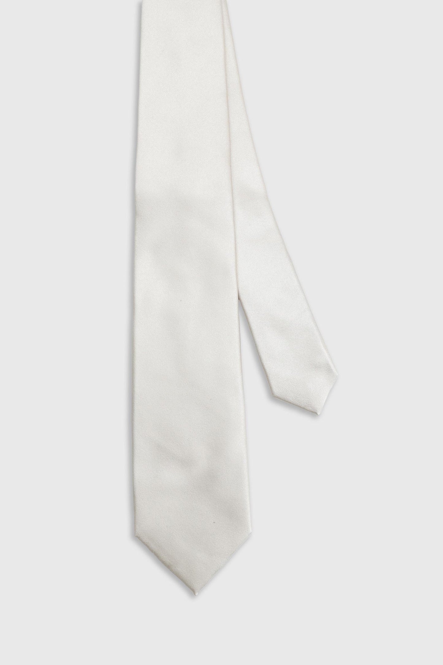 Silk Satin 7 Fold Tie Cream - View 1