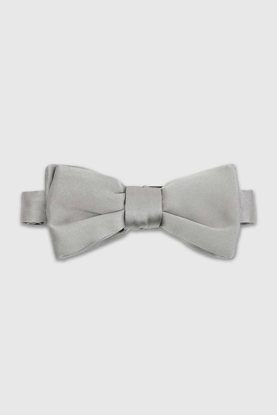 Pre-Tied Silk Satin Bow Tie Grey