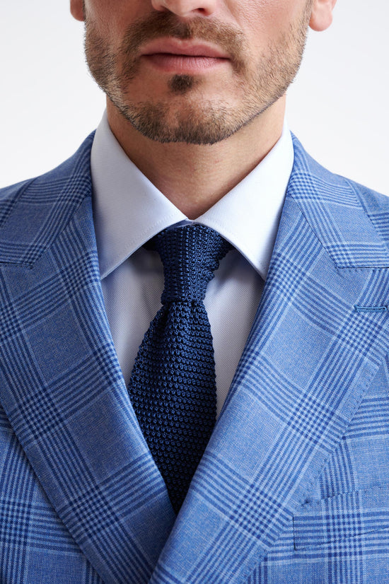 Sailor Blue Silk Knitted Tie - View Three