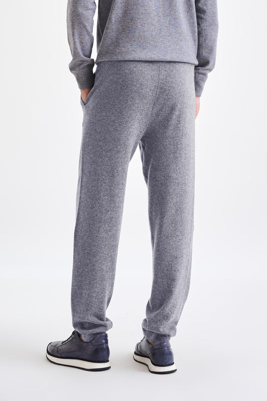 100% Cashmere Casual Knitted Trouser Grey - View 4