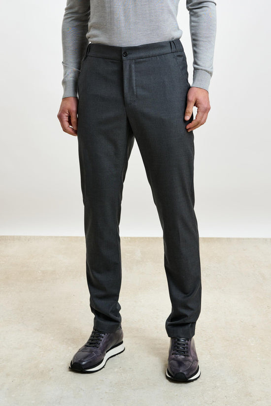 Perth Drawstring Trouser Eton Grey - View 1