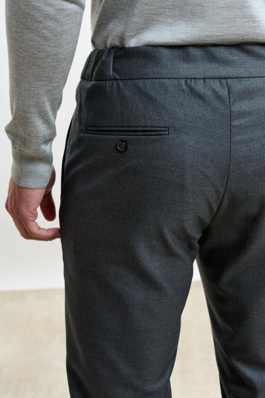 Perth Drawstring Trouser Eton Grey - View 3