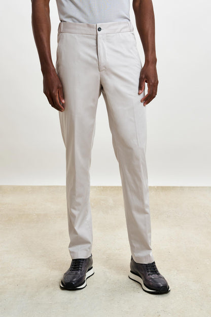 Perth Drawstring Trouser Cashmere Cotton Light Beige - View 1