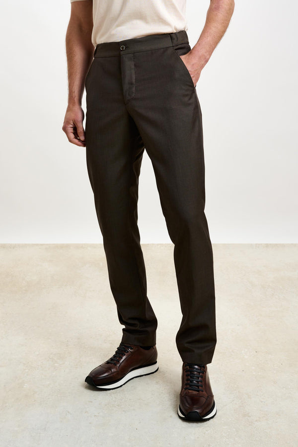 Dark Brown Perth Drawstring Trousers Image Solaro