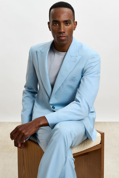 Perth Drawstring Trouser New Deluxe Plain Blue - View 5