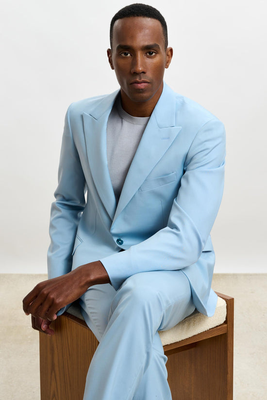 Perth Drawstring Trouser New Deluxe Plain Blue - View 5