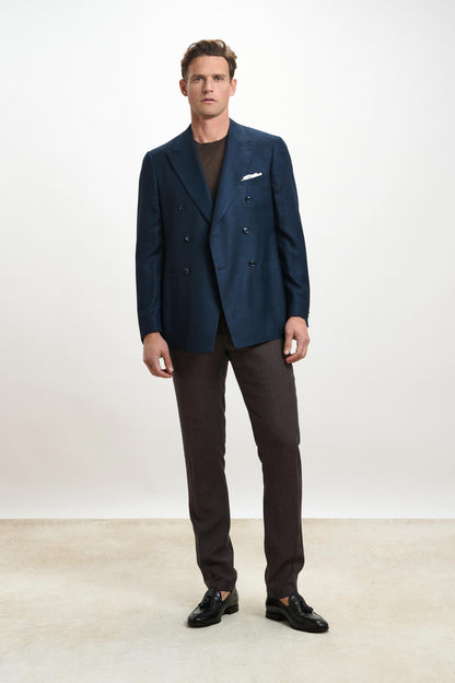 Perth Drawstring Trouser Pure Linen Dark Brown - View 5