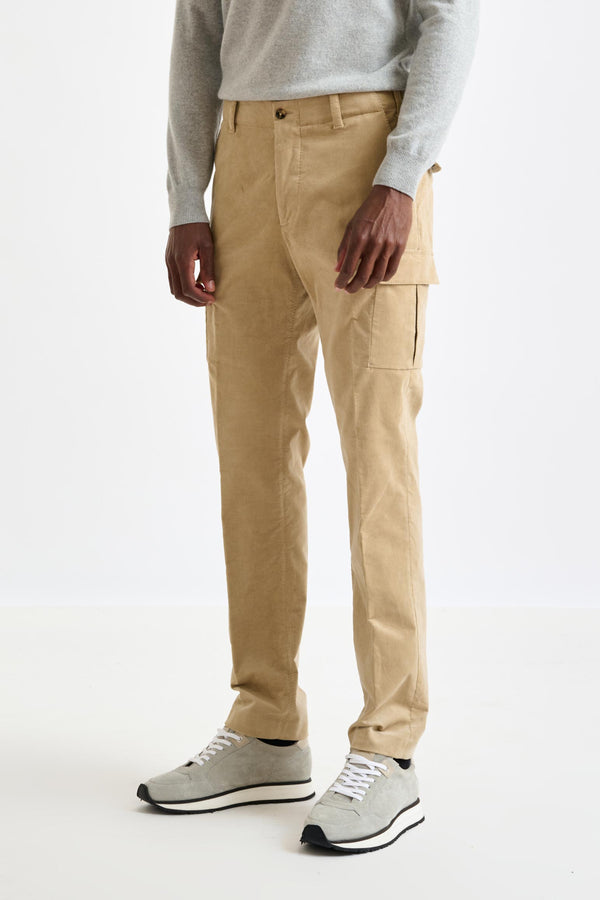 Hellbraune Helston-Cargohose Aus Baumwolle Corduroy