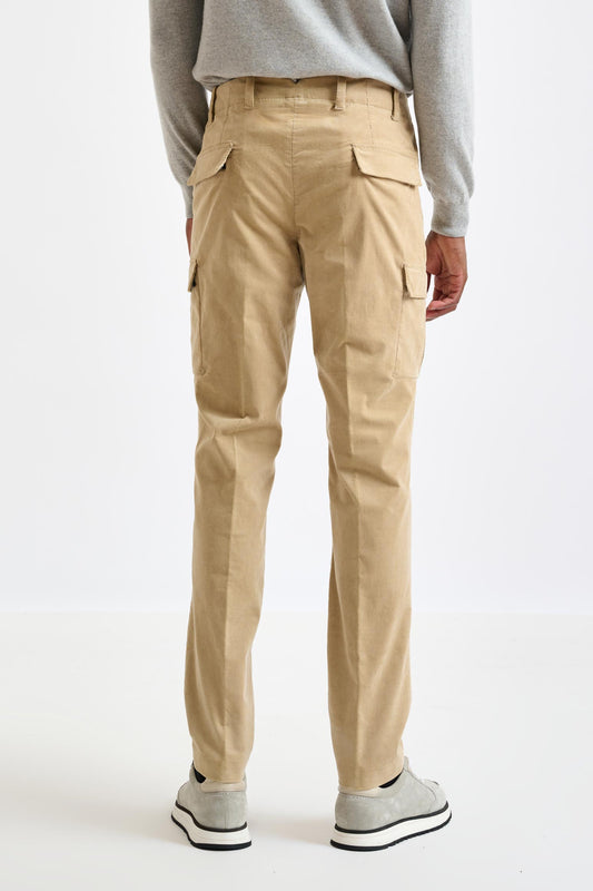 Light Brown Cotton Helston Cargo Trouser Corduroy - View 5