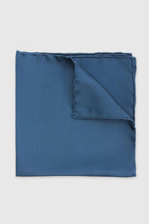 100% Silk Handmade Pocket Square Midnight Blue - View 2