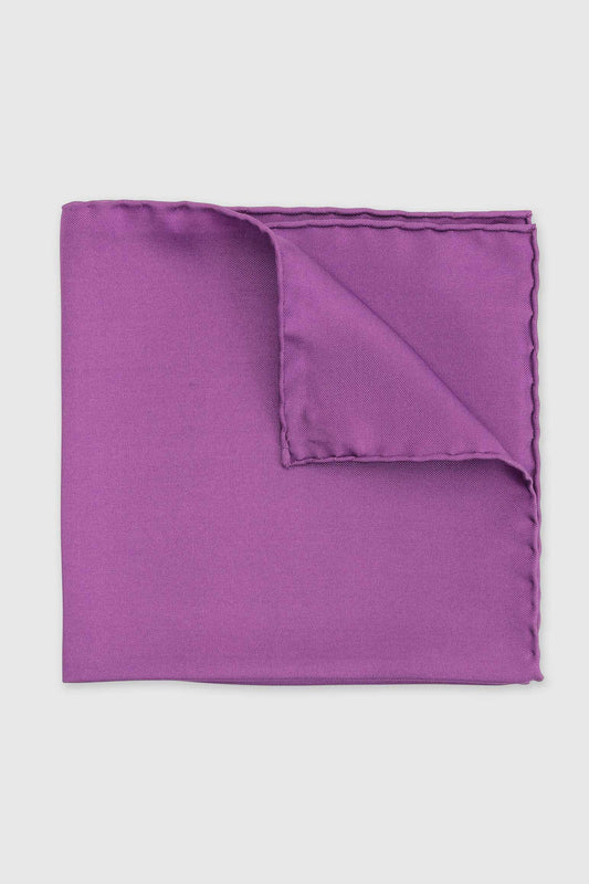 100% Silk Handmade Pocket Square Purple