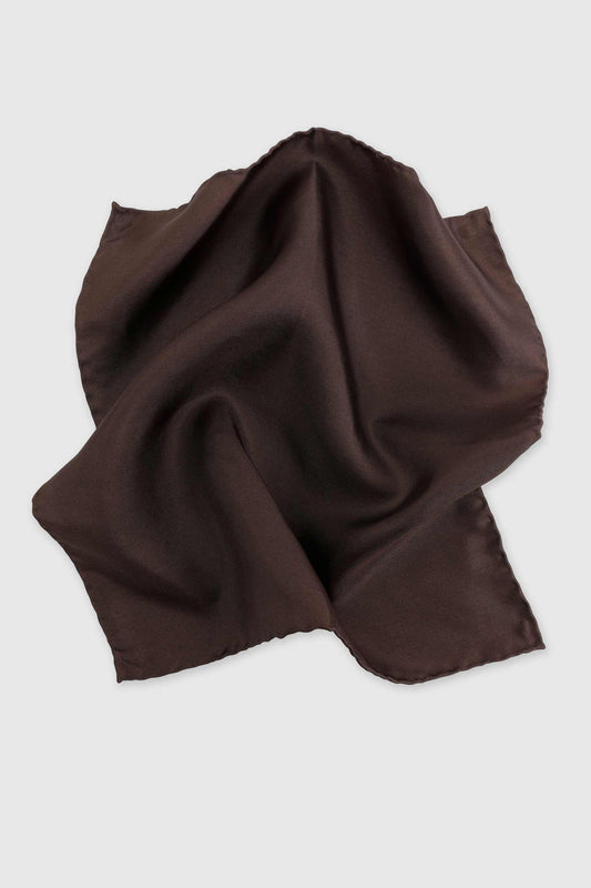 100% Silk Handmade Pocket Square Brown - View 2