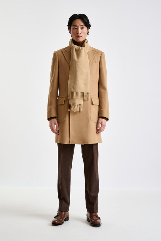 100% Pure Cashmere Scarf Light Brown - View 1