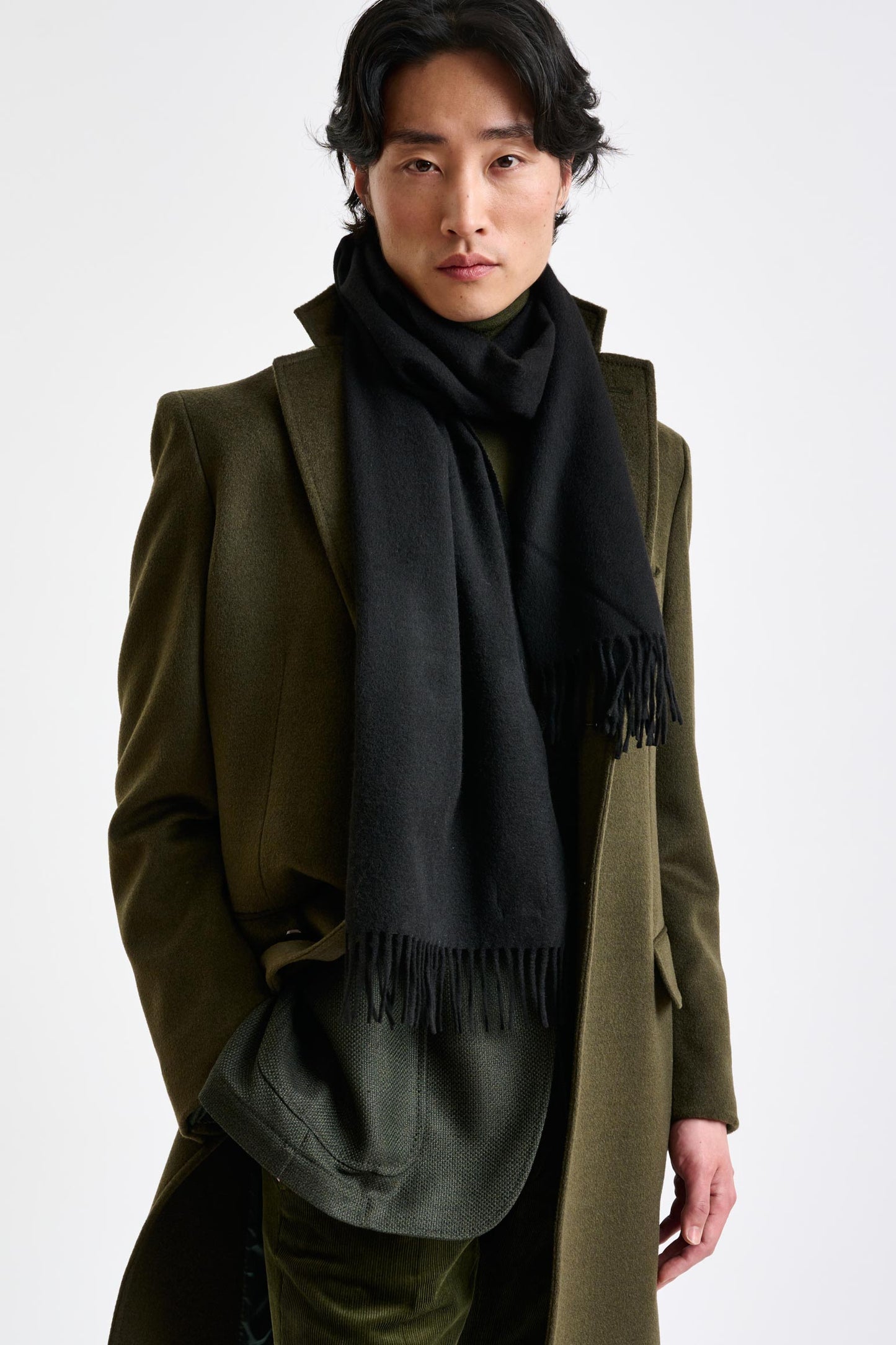 100% Pure Cashmere Scarf Black