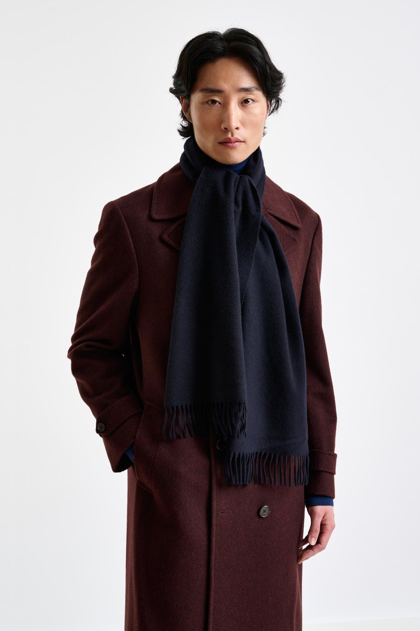 100% Pure Cashmere Scarf Navy