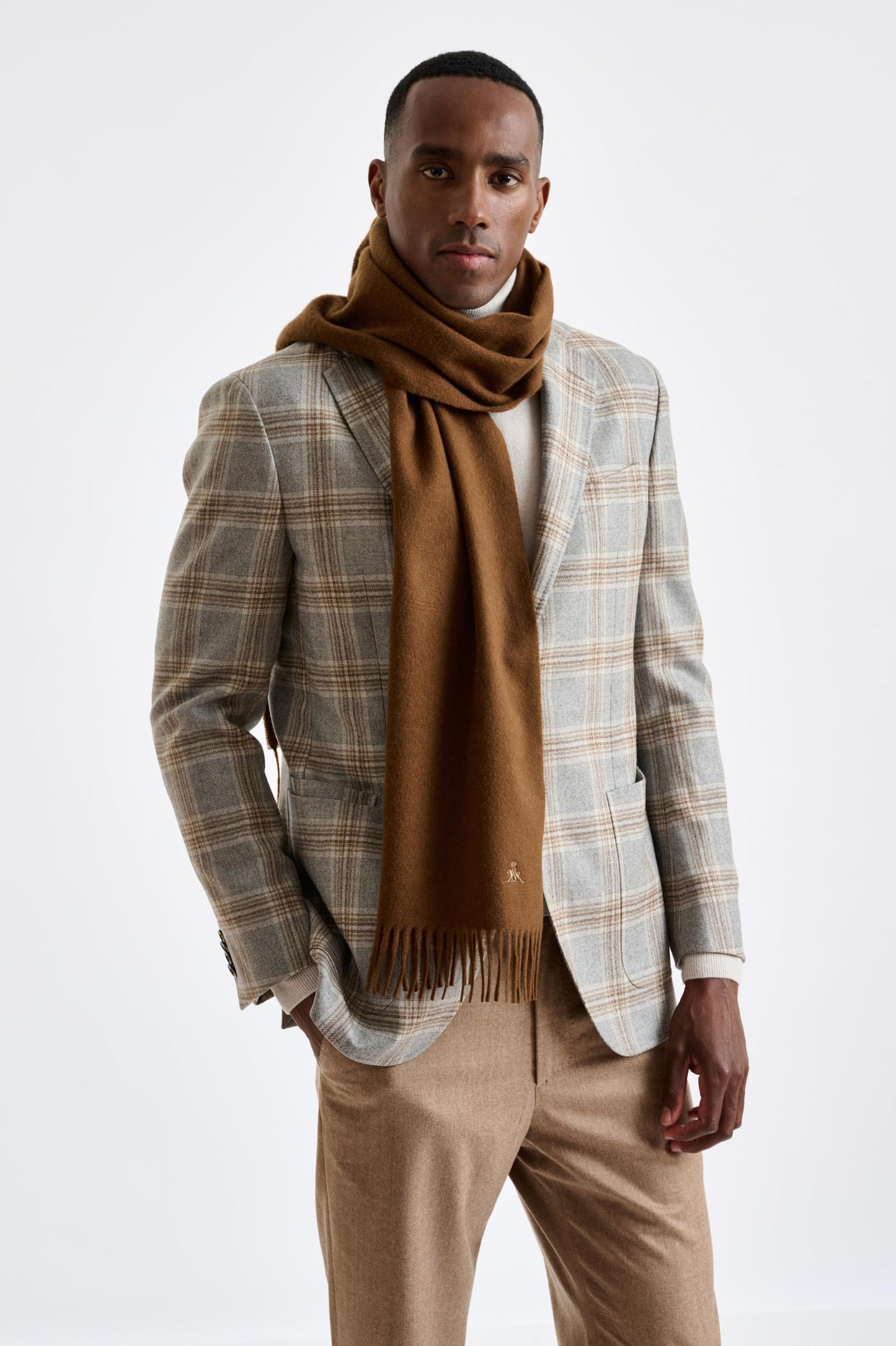 100% Pure Cashmere Scarf Toffee Brown