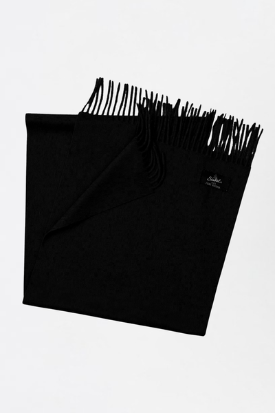 Vicuna ビクーニャ ストール 黒 Black 100% Pure Vicuna Scarf – Scabal