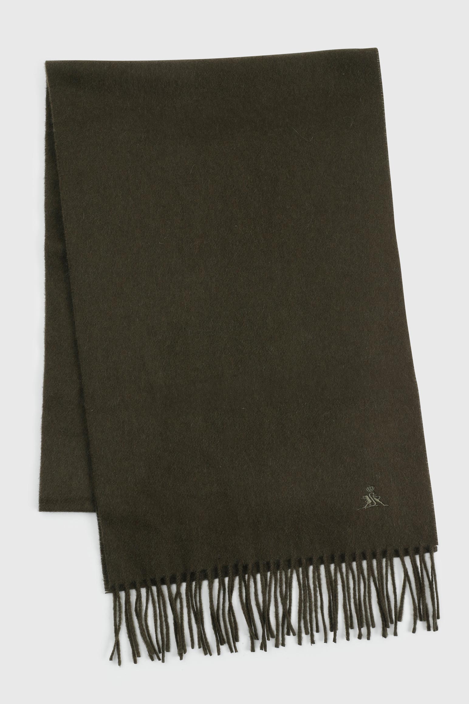 100% Pure Cashmere Scarf Olive Green - View 4