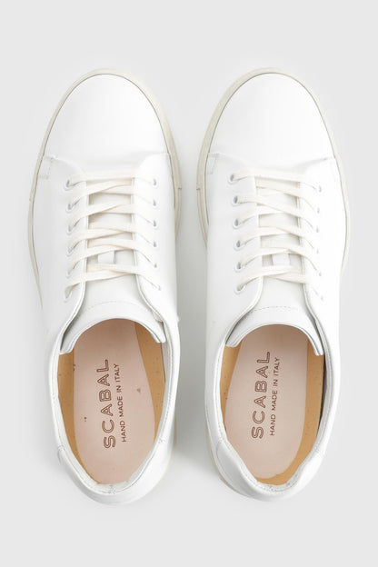 White Suede Calfskin Trainer - Image 1