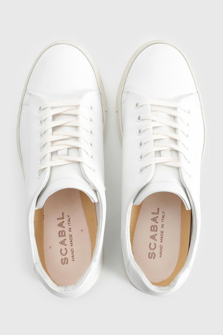 White Suede Calfskin Trainer - Image 1