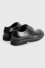 Black Glazed Calfskin Derby R Shoes - Image 2