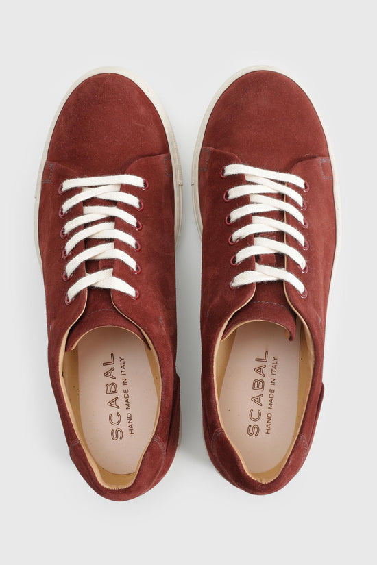 Burgundy Suede Calfskin Trainer - Image 1