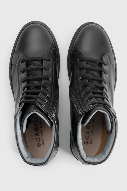 Black Calfskin High Trainer - Image 1