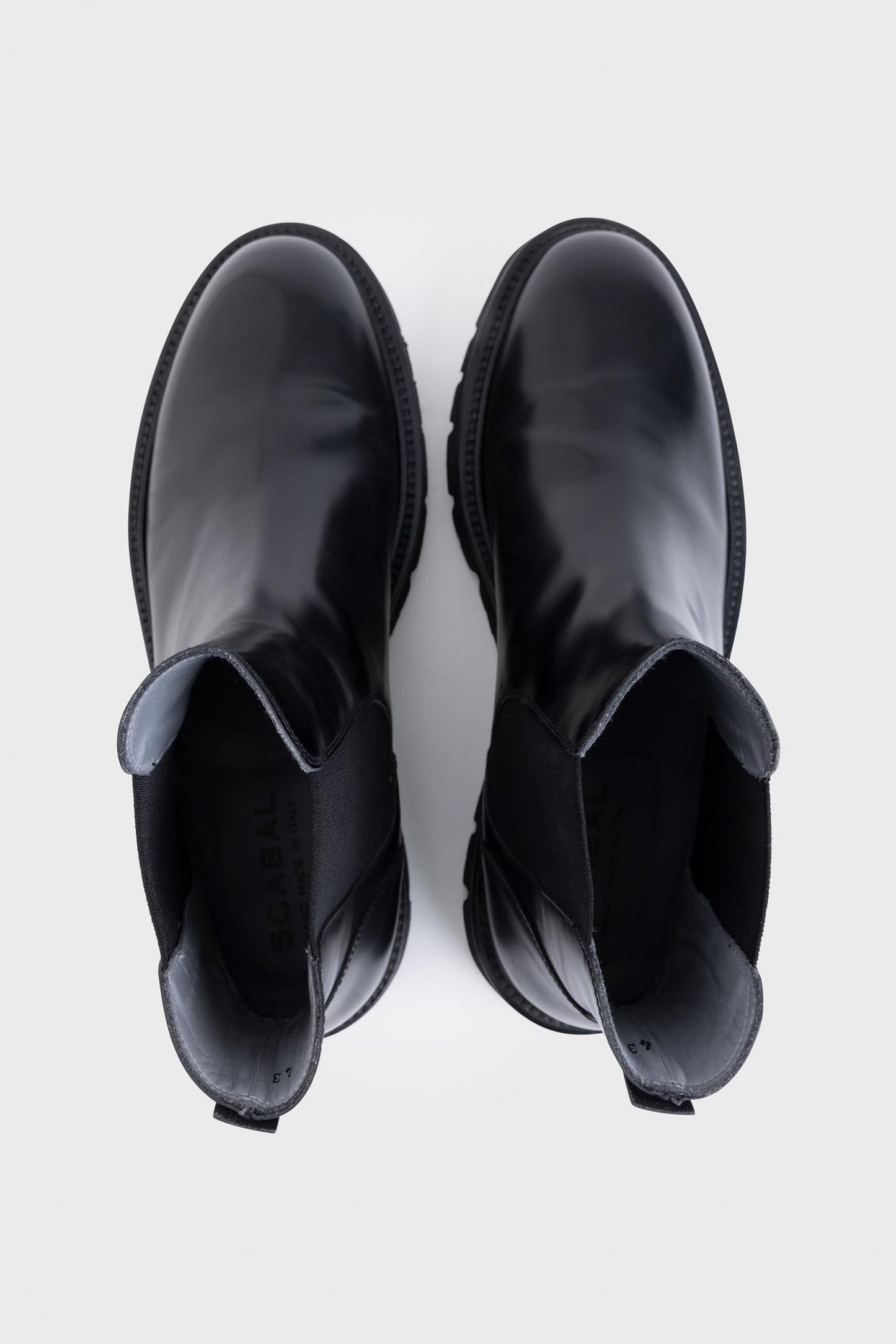 Schwarz Glasierte Chelsea-Stiefel Aus Kalbsleder