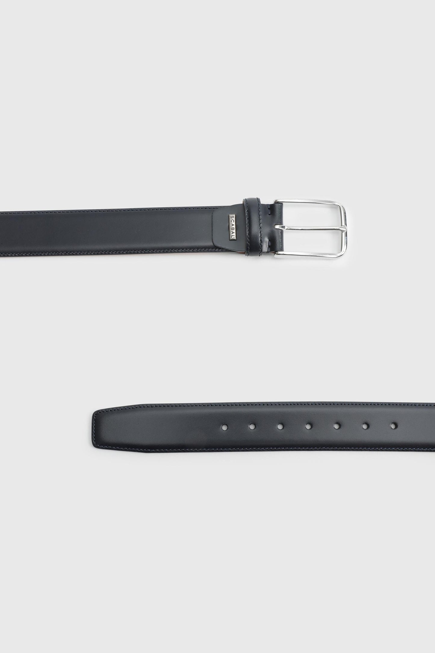 Devonport Leather Belt Dark Navy - View 1