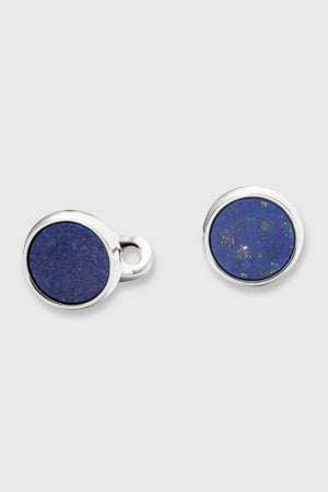Brass Cufflinks with Lapis Lazuli Stones - View 1