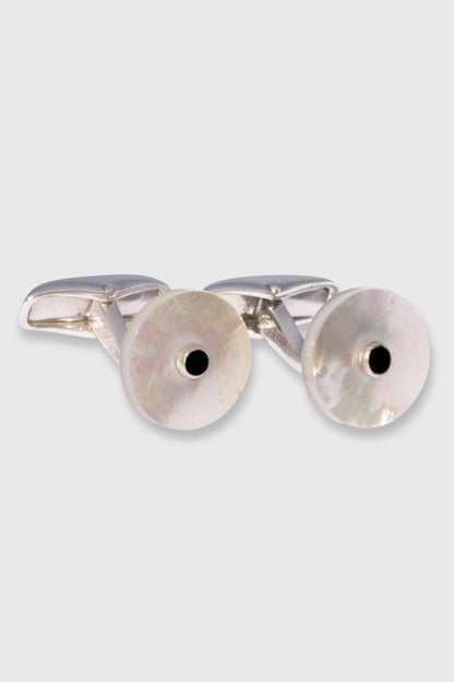 Sterling Silver 925 and Mother of Pearl Cufflinks - View 1