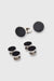 Brass Stud & Cufflink Set Black - View 1