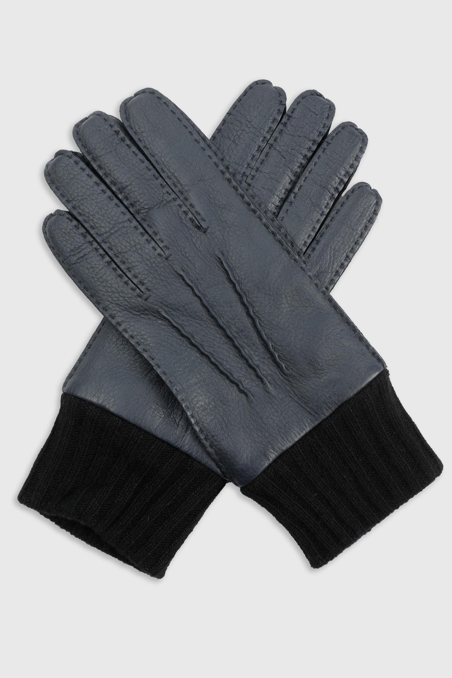 Leather Helston Gloves Blue