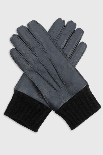 Blue Leather Helston Gloves - Image 1