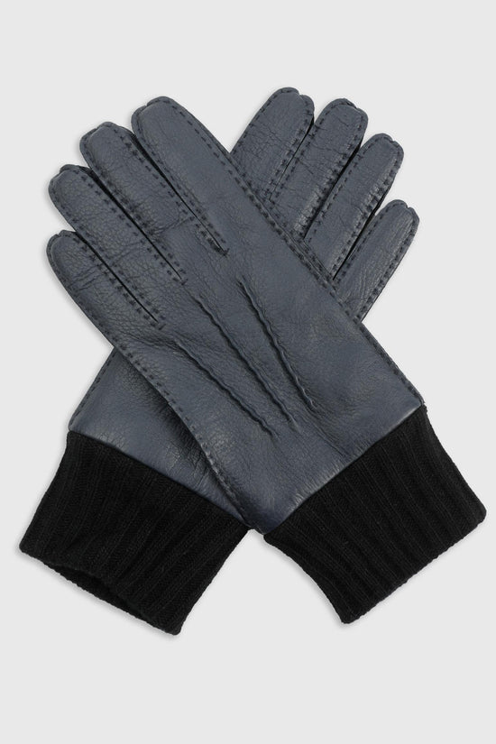 Blue Leather Helston Gloves - Image 1