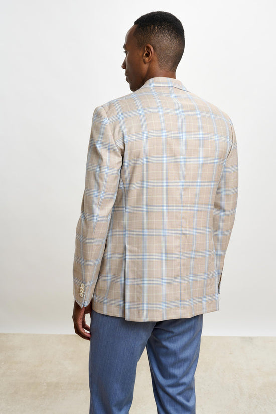 Soho Jacket Mosaic Check Light Beige Blue - View 8
