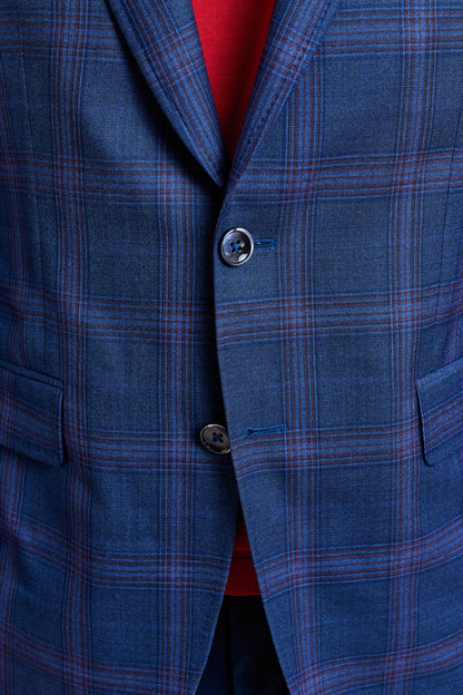Soho Jacket Mosaic Check Blue Red - View 6