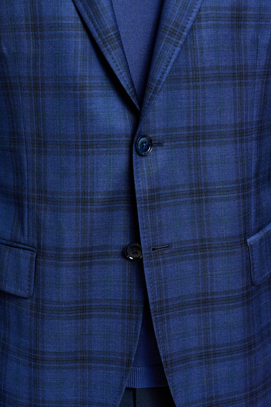 Kenton Jacket Mosaic Check Blue - View 3