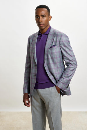 Kenton Jacket Taormina Check Lila - View 2