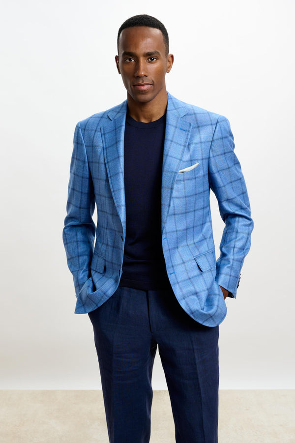 Light Blue Check Soho Jacket Taormina