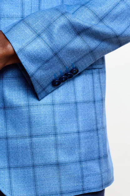 Soho Jacket Taormina Check Light Blue - View 8