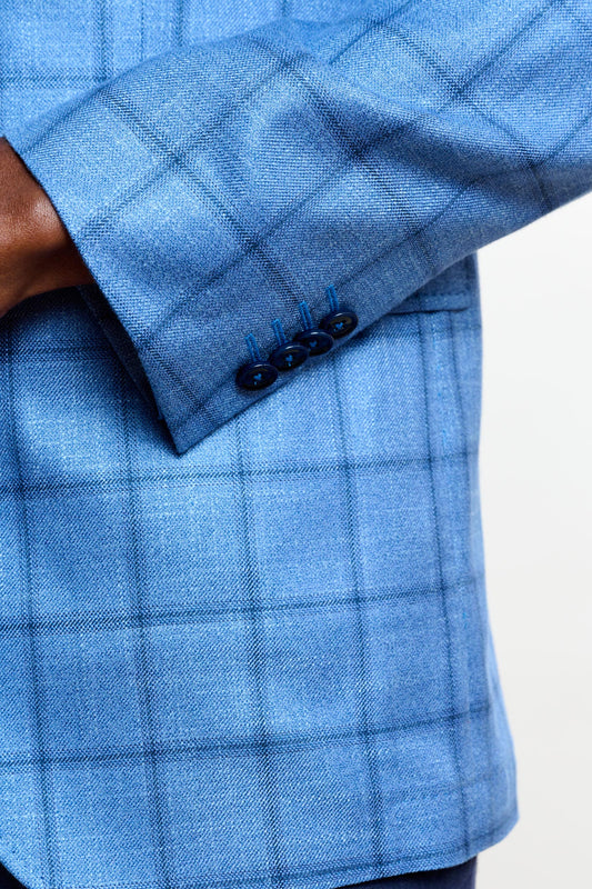 Soho Jacket Taormina Check Light Blue - View 8