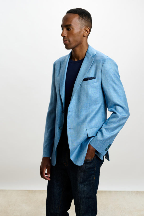 Kenton Jacket Taormina Plain Light Blue - View 3