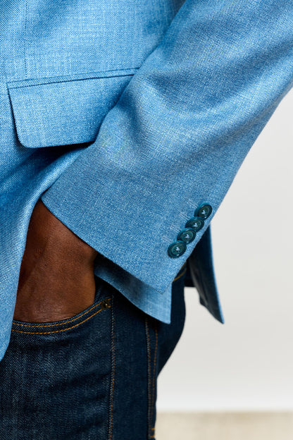 Kenton Jacket Taormina Plain Light Blue - View 4